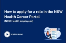 How to apply for a role in the NSW Health Career portal (Internal Applicants)